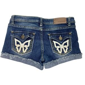 Vigoss Girls Jean Shorts‎ With White Butterfly On Pockets Size 12